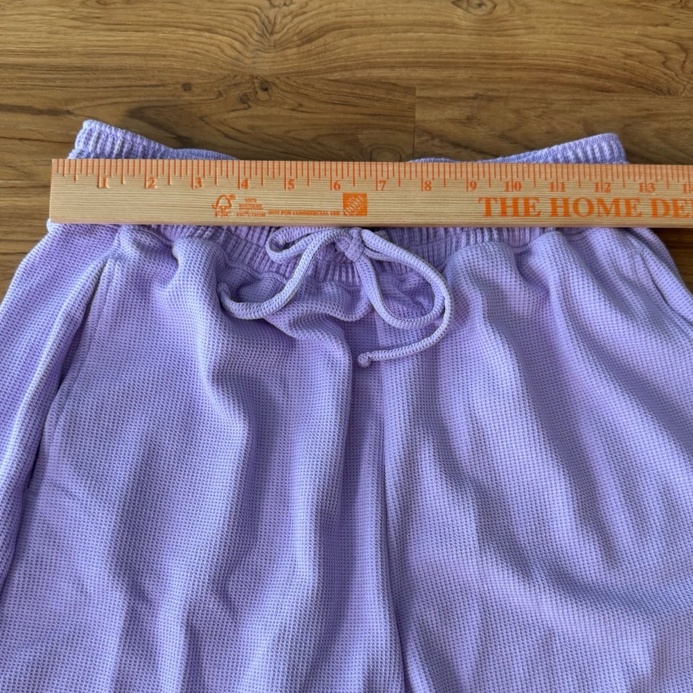 Tommy John Lounge Shorts Women’s Small Lilac Purple Waffle Tie 4.5” Inseam - Picture 7 of 8